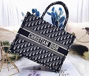 Dior Book Tote Small Blue Oblique Embroidery 36x28x17cm - 6