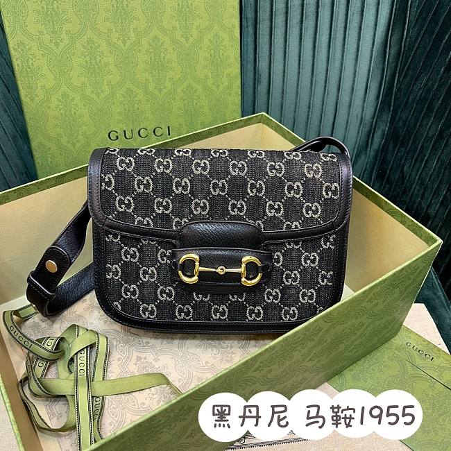 Gucci Horsebit 1955 Bag Black Size 25x18x8CM - 1