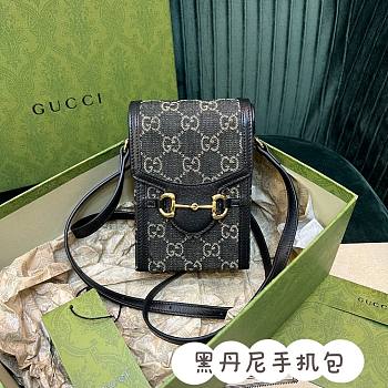 Gucci Horsebit 1955 Mini Black Size 11.5x17x4CM