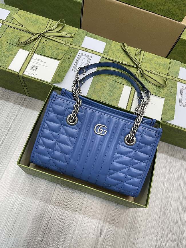 Gucci Mamont GG Tote Bag In Blue 26x19x11CM - 1