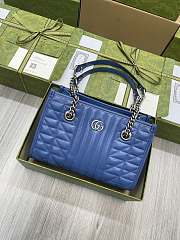 Gucci Mamont GG Tote Bag In Blue 26x19x11CM - 5