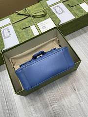 Gucci Marmont Top Handle Bag In Blue 21x15x8CM - 6