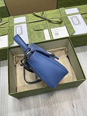 Gucci Marmont Top Handle Bag In Blue 21x15x8CM - 3