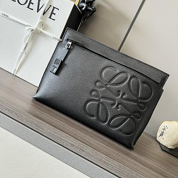 Loewe Clutch Bag Leather Black Size 29x6x20cm