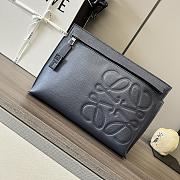 Loewe Clutch Bag Leather Blue Size 29x6x20cm - 4
