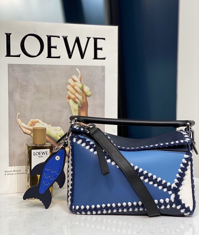 Loewe Puzzle Bag Blue Size 24x10x14CM - 1