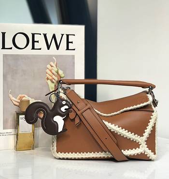 Loewe Puzzle Bag Brown Size 29x12x19CM