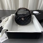 Chanel 23C Mini Hoop Loop Hobo Black 16x16x5.5cm - 6