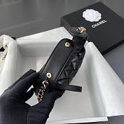 Chanel 23C Mini Hoop Loop Hobo Black 16x16x5.5cm - 5