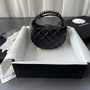 Chanel 23C Mini Hoop Loop Hobo Black 16x16x5.5cm - 4