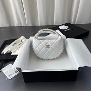 Chanel 23C Mini Hoop Loop Hobo White 16x16x5.5cm - 1