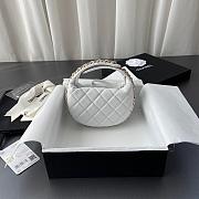 Chanel 23C Mini Hoop Loop Hobo White 16x16x5.5cm - 5