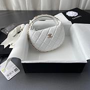 Chanel 23C Mini Hoop Loop Hobo White 16x16x5.5cm - 3