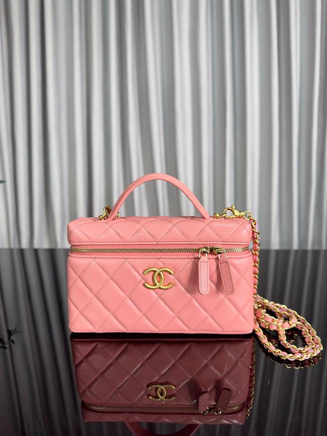 Chanel 25C Long Vanity Caviar Pink Bag 17x19x5cm - 1