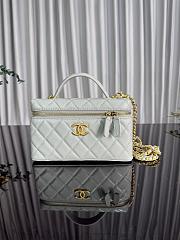 Chanel 25C Long Vanity Caviar White Bag 17x19x5cm - 5