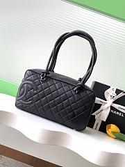 Chanel All Black Quilted Leather Cambon 27x10x15cm - 6