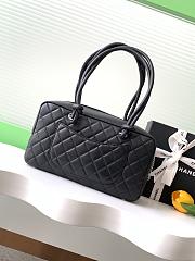 Chanel All Black Quilted Leather Cambon 27x10x15cm - 5