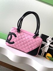 Chanel Pink Quilted Leather Cambon 27x10x15cm - 1