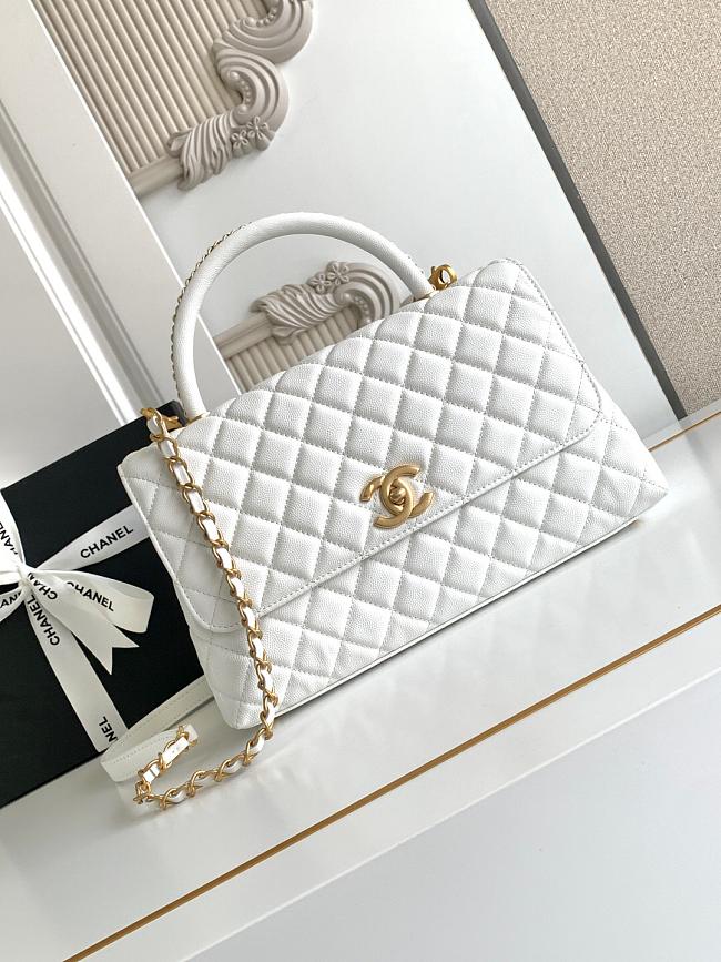 Chanel Coco Handle Top Flap White Bag 29CM - 1