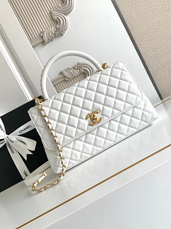 Chanel Coco Handle Top Flap White Bag 29CM
