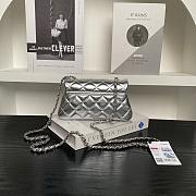 Chanel Flap Bag Metalic Silver Size 20×11×5cm - 5