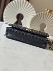 Chanel Lambskin Wallet with Chain Black Size 19x13x3cm - 5