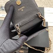Chanel Phone Holder Lamb Black Glitter 10x16.5x2cm - 2