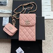 Chanel Phone Holder Lamb Pink Glitter 10x16.5x2cm - 1