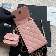 Chanel Phone Holder Lamb Pink Glitter 10x16.5x2cm - 5