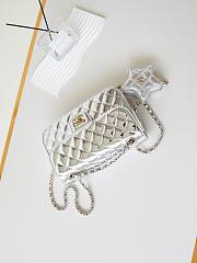 Chanel Silver Flap Mirror Bag with Star Size 24CM - 6
