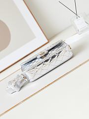 Chanel Silver Flap Mirror Bag with Star Size 24CM - 4