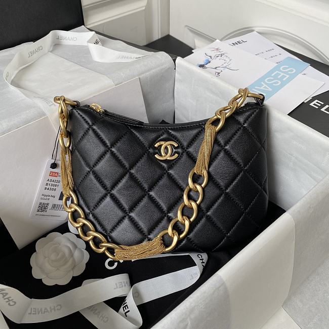 Chanel Should Bag Black AS4220 Size 24x17x6cm - 1