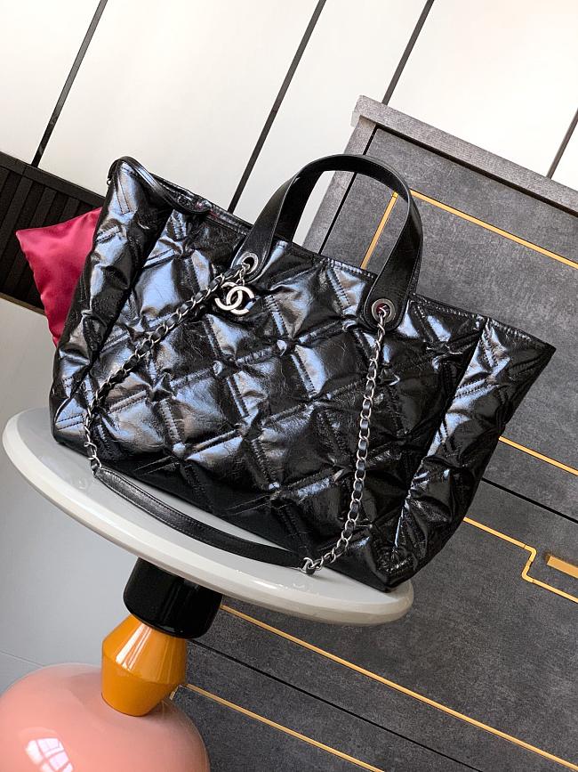 Chanel Tote Bag Black Leather Size 40CM - 1