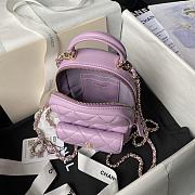 Chanel Purple Quilted Caviar Backpack 18x13x9cm - 6