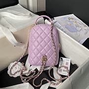 Chanel Purple Quilted Caviar Backpack 18x13x9cm - 4