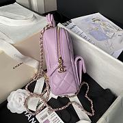 Chanel Purple Quilted Caviar Backpack 18x13x9cm - 2