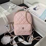 Chanel Pink Quilted Caviar Backpack 18x13x9cm - 5