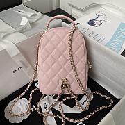 Chanel Pink Quilted Caviar Backpack 18x13x9cm - 3