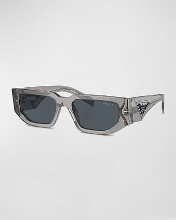 Prada Triangle Logo Bicolor Rectangle Sunglasses