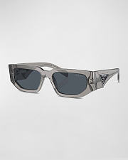 Prada Triangle Logo Bicolor Rectangle Sunglasses - 4