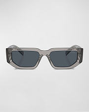 Prada Triangle Logo Bicolor Rectangle Sunglasses - 3