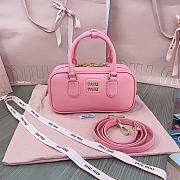 Miu Miu Arcadie Leather Bag Gold Pink 22x10x7cm - 4