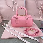 Miu Miu Arcadie Leather Bag Gold Pink 22x10x7cm - 5