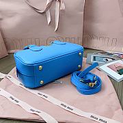 Miu Miu Arcadie Leather Bag Gold Blue 22x10x7cm - 5