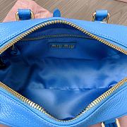 Miu Miu Arcadie Leather Bag Gold Blue 22x10x7cm - 3