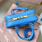 Miu Miu Arcadie Leather Bag Gold Blue 22x10x7cm - 2