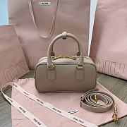 Miu Miu Arcadie Leather Bag Beige 22x10x7cm - 5