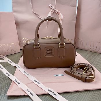 Miu Miu Arcadie Leather Bag Brown 22x10x7cm