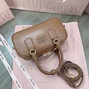 Miu Miu Arcadie Leather Bag Brown 22x10x7cm - 2