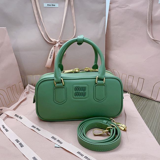 Miu Miu Arcadie Leather Bag Green 22x10x7cm - 1